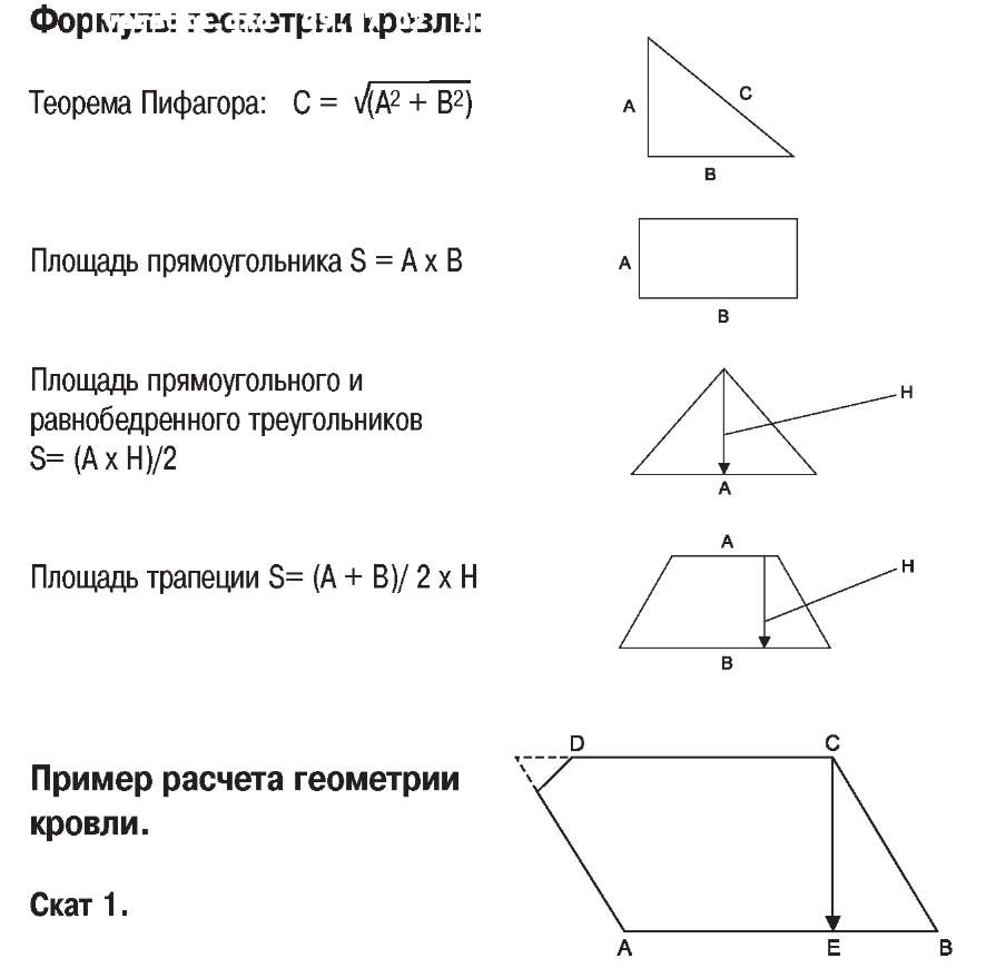 ТЕХНОКРОВЛЯ : кровельные материалы, мягкая кровля, металлочерепица. ::  Формулы геометрии кровли «Технониколь»